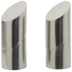 Embout tringle à rideau Ø20mm cylindre biseauté aluminium brossé x2 < Gifi Best