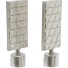 Embout tringle à rideau Ø20mm gravure géométrique aluminium brossé x2