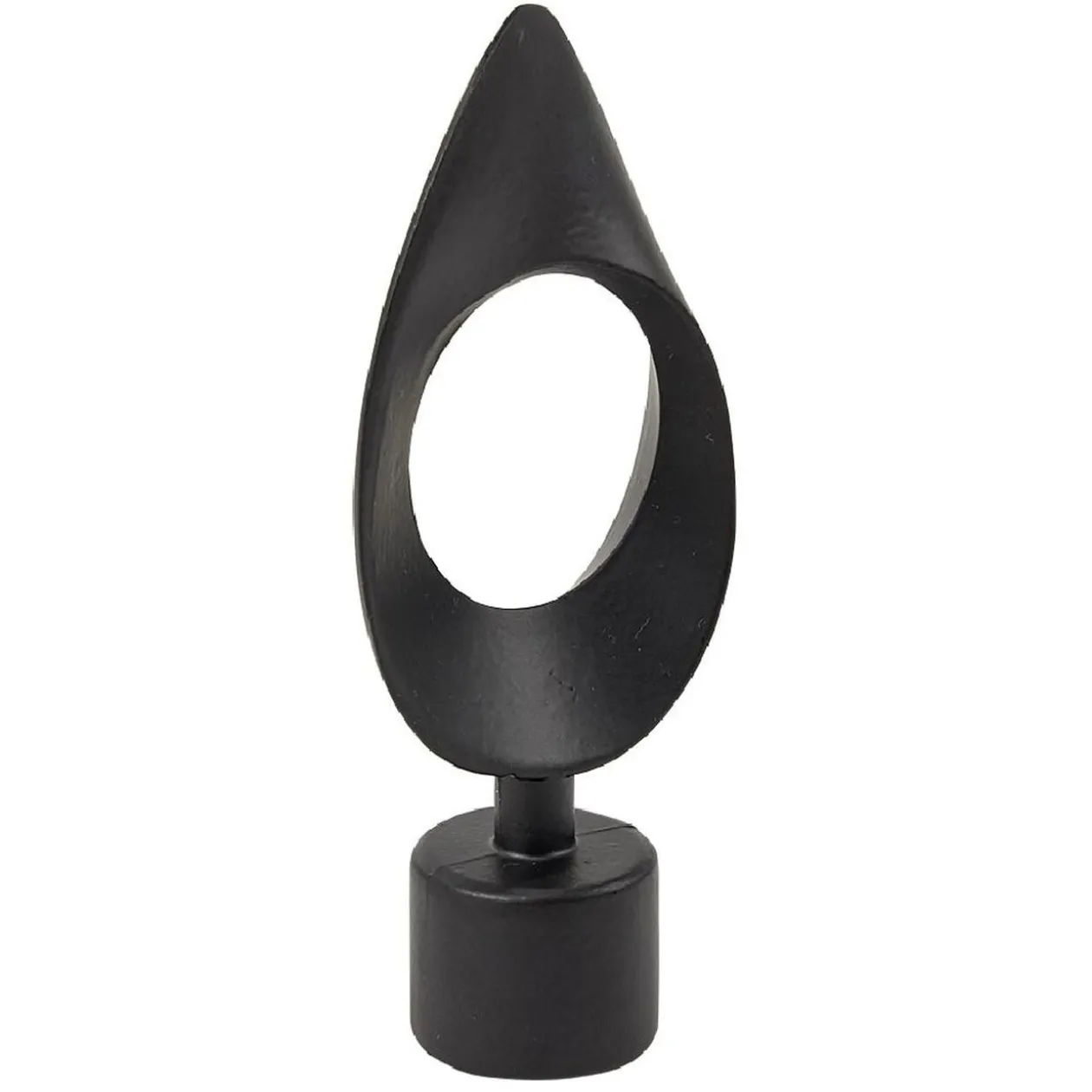 Embout tringle à rideau Ø20mm métal forme ovale noir mat x2