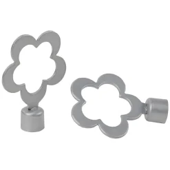 Embout tringle à rideau Ø16 mm métal forme fleur gris mat x2 < Gifi Hot