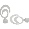 Embout tringle à rideau Ø20mm métal forme spirale blanc mat x2