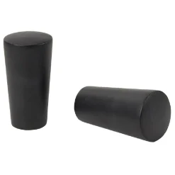 Embout tringle à rideau Ø16 mm métal forme cylindre noir mat x2