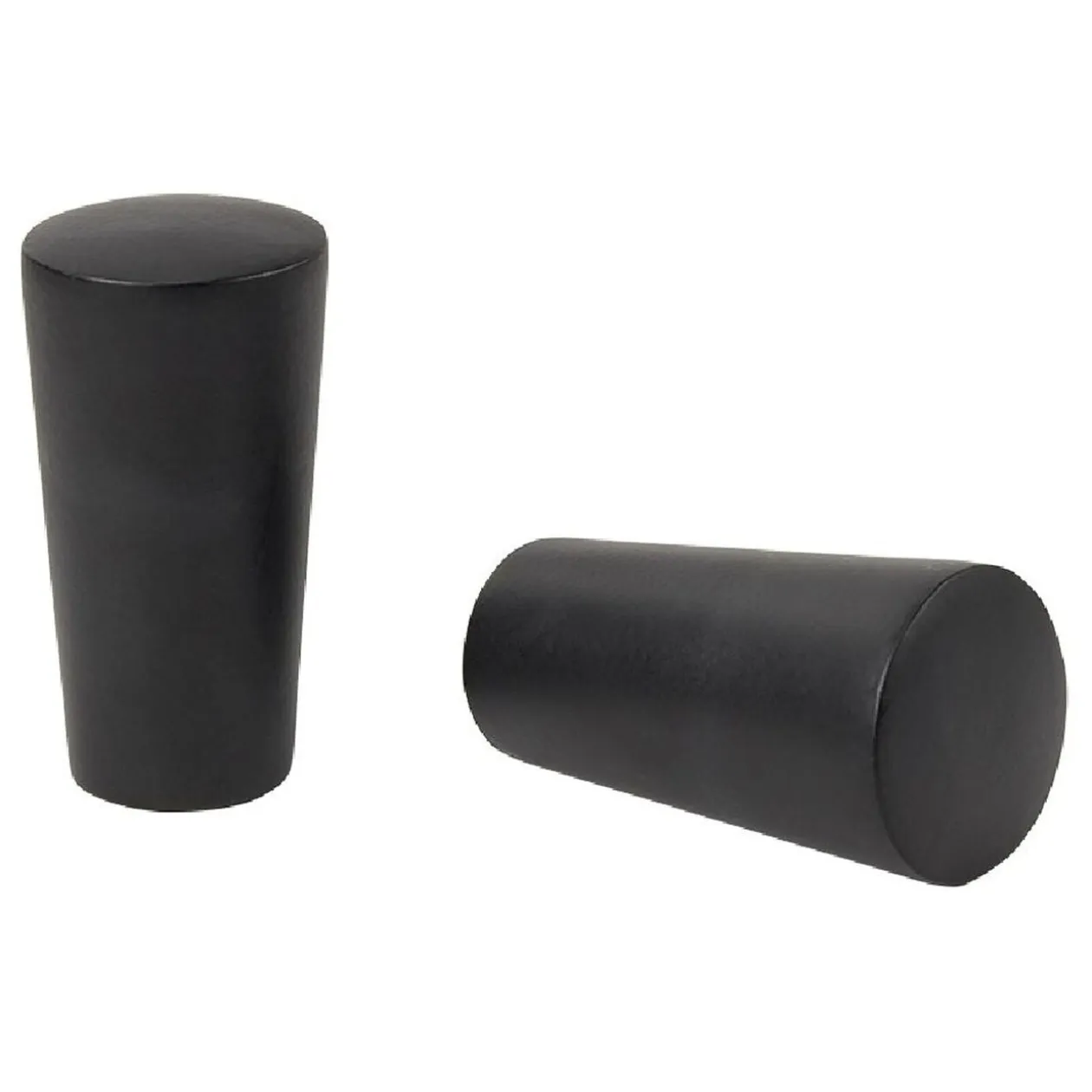 Embout tringle à rideau Ø16 mm métal forme cylindre noir mat x2
