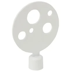 Embout tringle à rideau Ø16 mm métal forme ronde blanc mat x2