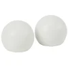 Embout tringle à rideau Ø16 mm métal forme boule blanc mat x2