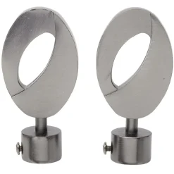 Embout tringle à rideau Ø20mm ovale ajouré aluminium poudre canon x2