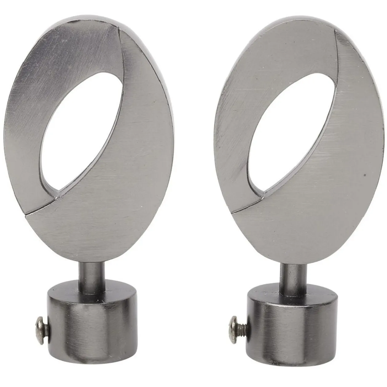 Embout tringle à rideau Ø20mm ovale ajouré aluminium poudre canon x2