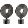 Embout tringle à rideau Ø20mm rond strié ajouré aluminium x2