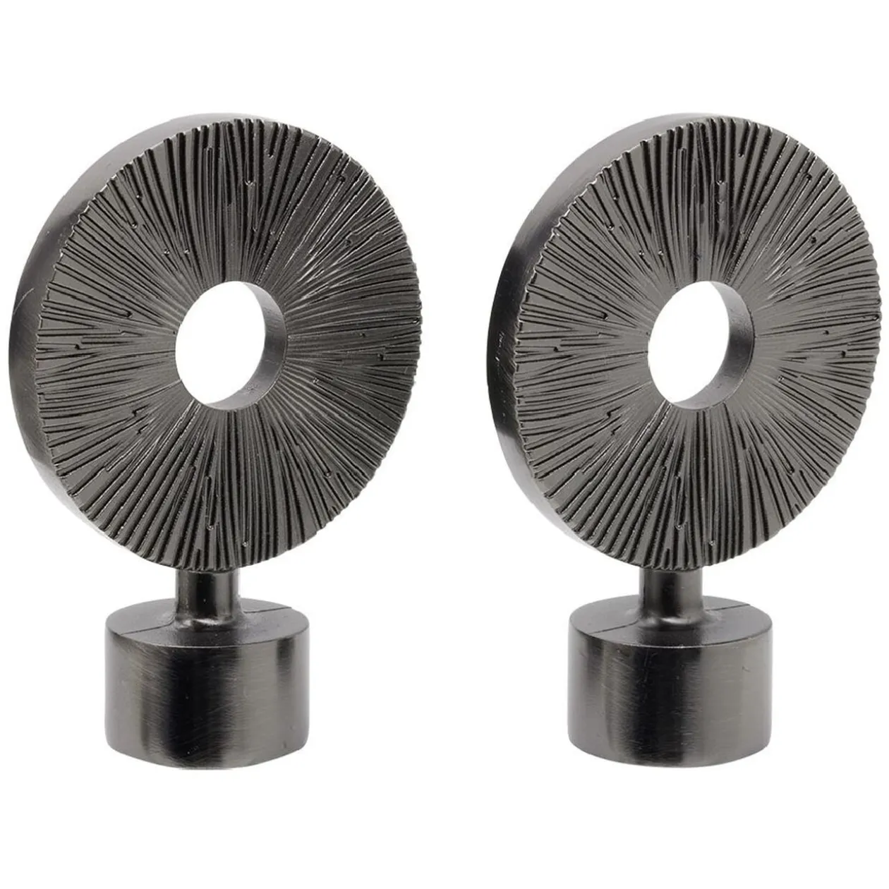 Embout tringle à rideau Ø20mm rond strié ajouré aluminium x2