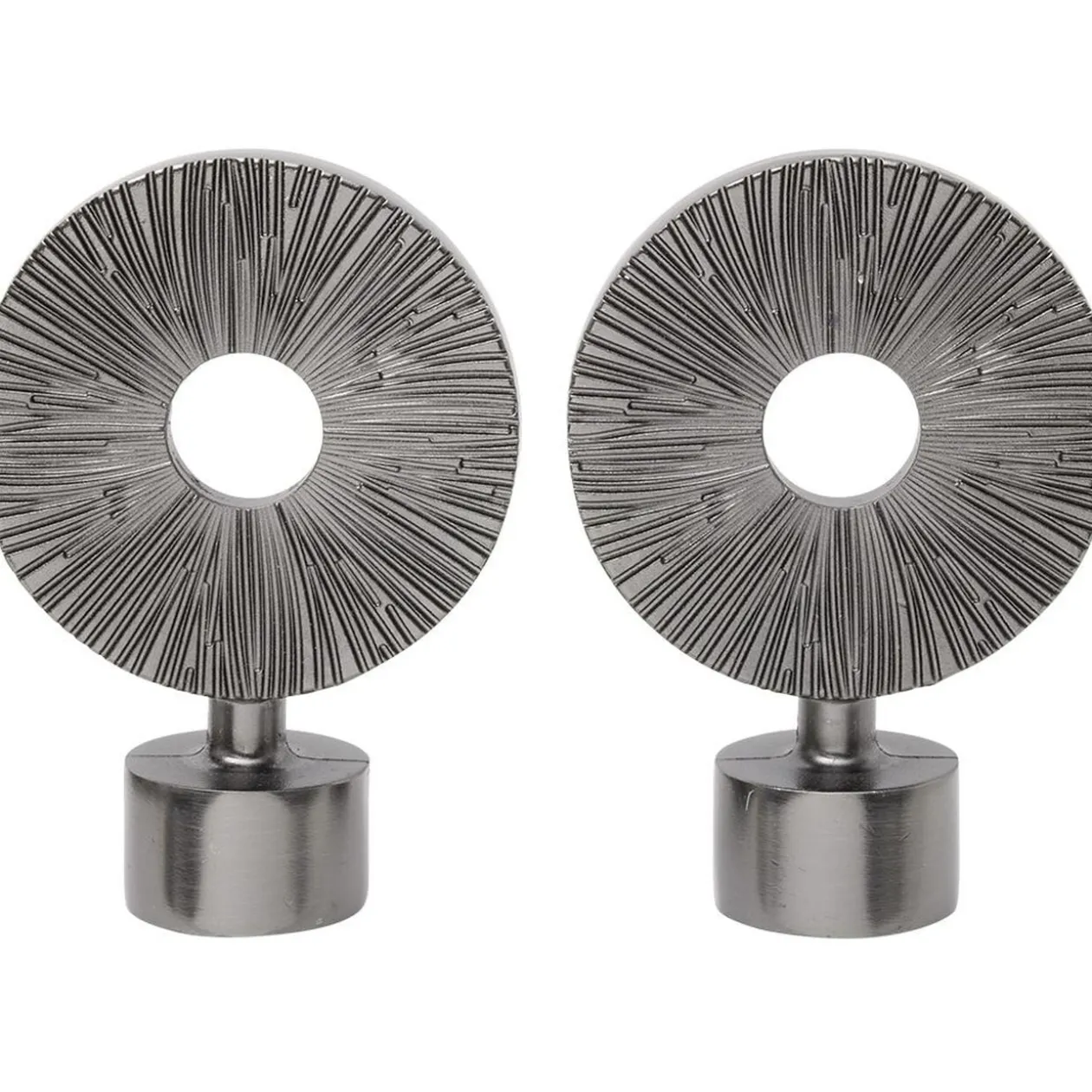 Embout tringle à rideau Ø20mm rond strié ajouré aluminium x2