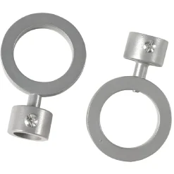 Embout tringle à rideau Ø16 mm rond en métal gris mat x2