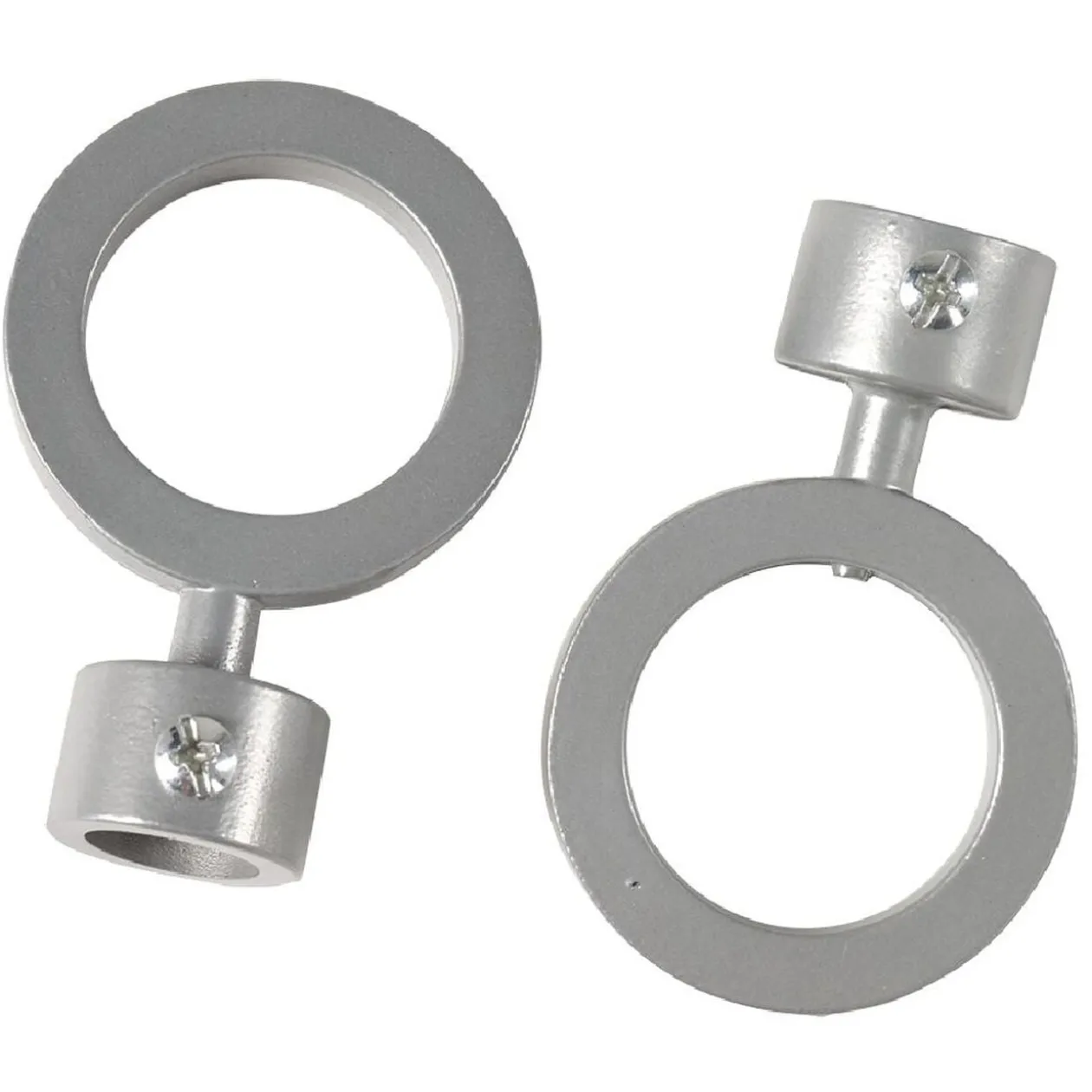 Embout tringle à rideau Ø16 mm rond en métal gris mat x2