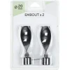 Embout x2 forme torsade métal noir mat < Gifi