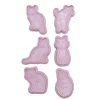 Emporte-pièce x6 forme chat plastique rose