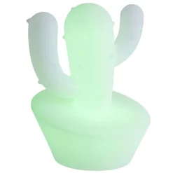 Enceinte lumineuse bluetooth sans fil USB RGB Luminus cactus blanc 15W Ø23xH31cm < Gifi Hot