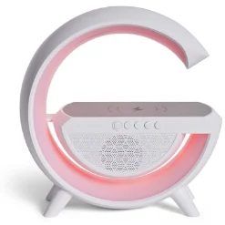 Enceinte multifonction forme G lampe et chargeur à induction < Gifi
