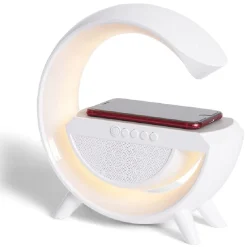 Enceinte multifonction forme G lampe et chargeur à induction < Gifi