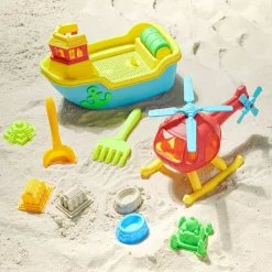 Ensemble jouet de plage x8 bâteau avec accessoires 40x20xH24cm < Gifi New