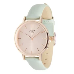 Ensemble montre et bracelet femme rose gold et vert pastel