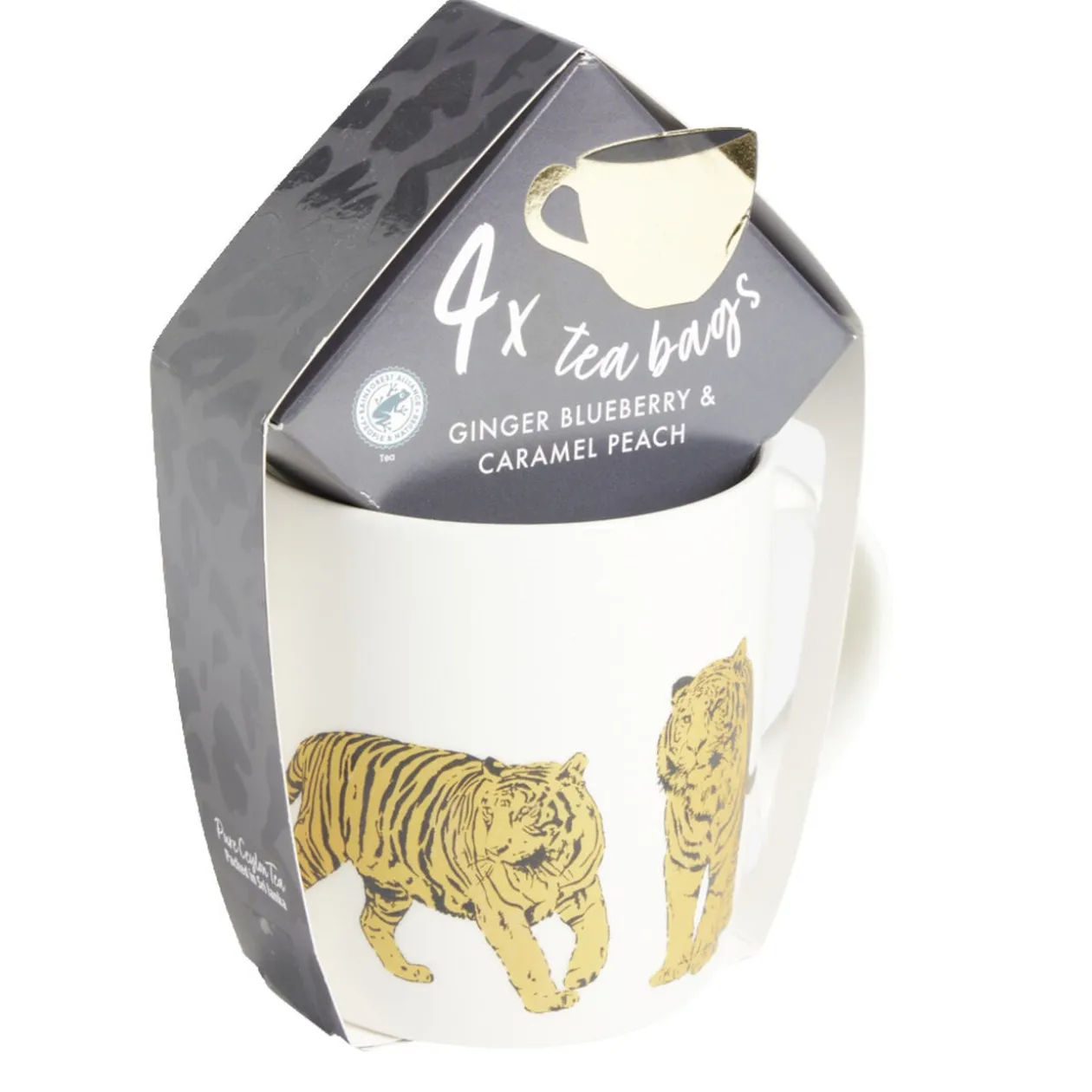 Ensemble mug en faïence avec 4 sachets de thé