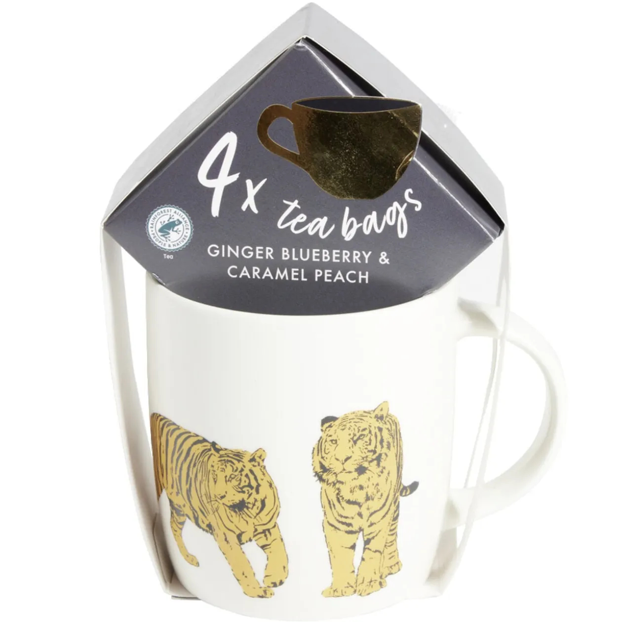 Ensemble mug en faïence avec 4 sachets de thé