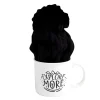 Ensemble mug 450ml faïence avec bonnet à pompon noir < Gifi Online