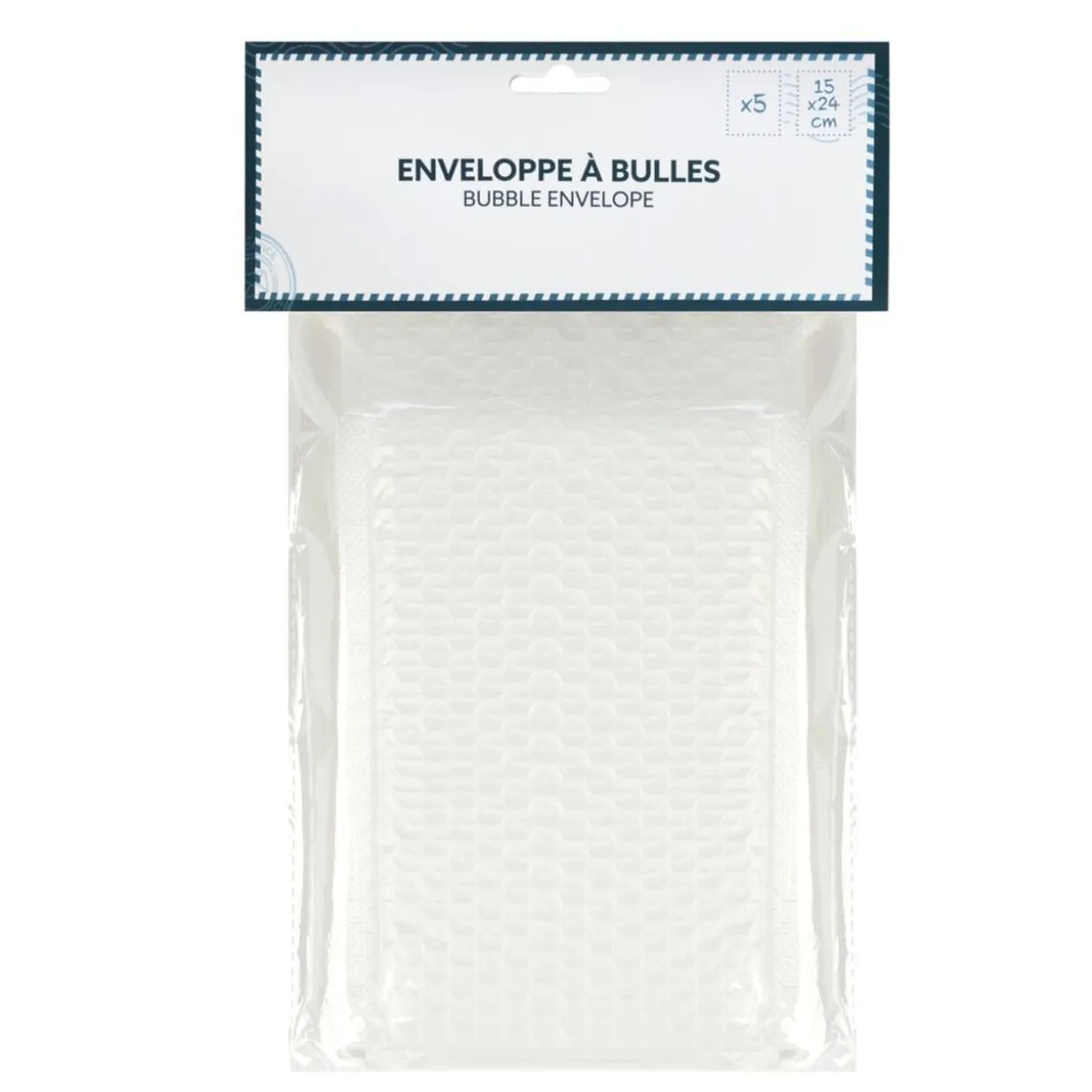 Enveloppe à bulles x5 format 15x24cm blanche