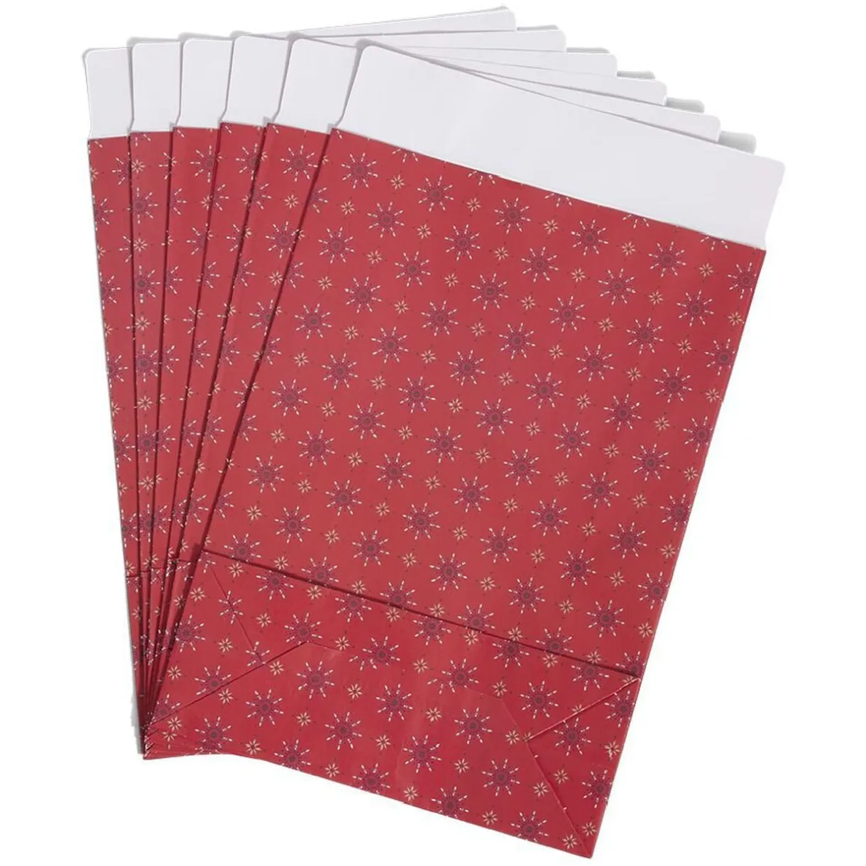 Enveloppe cadeau papier Noël traditionnel rouge x6 - 20x8xH28cm < Gifi New
