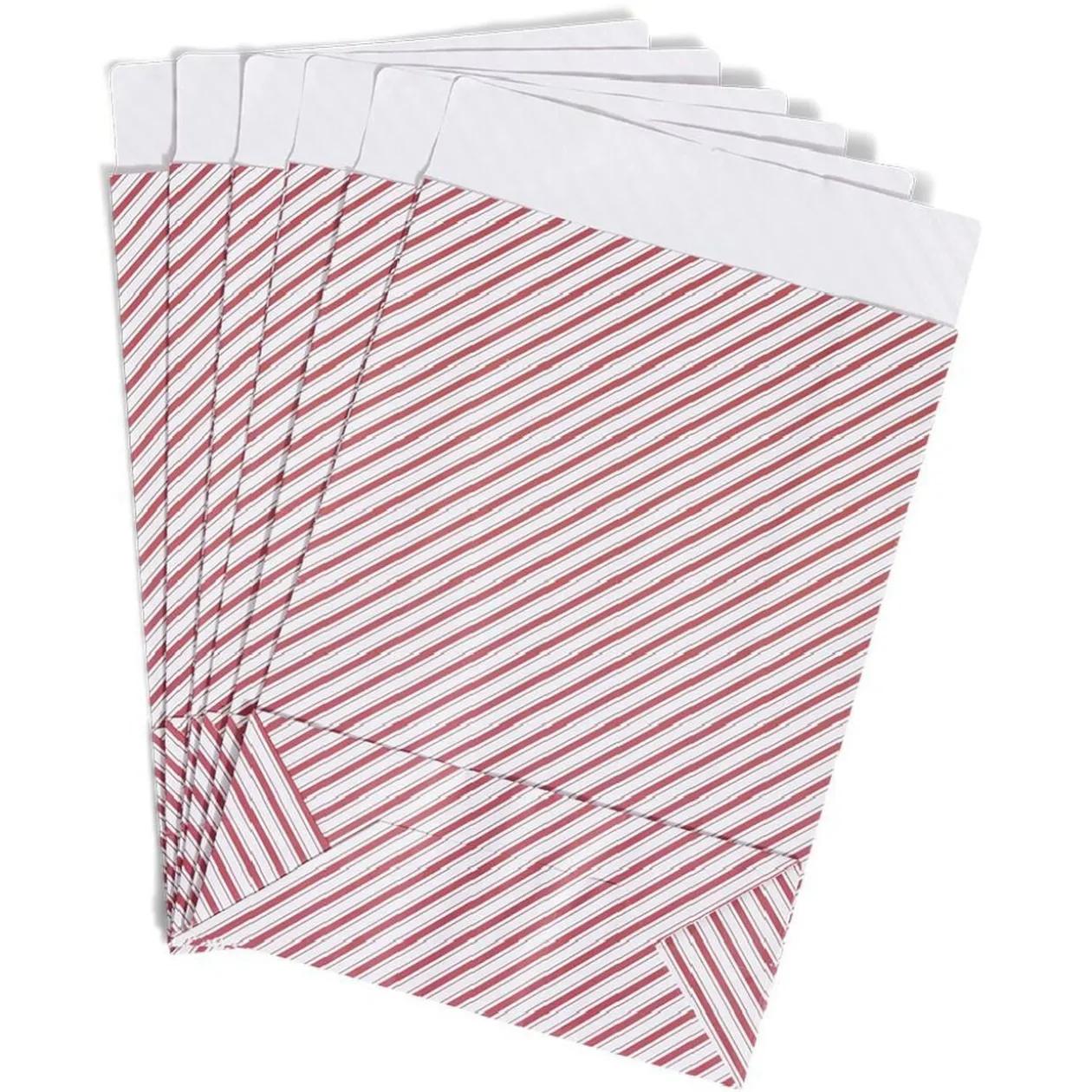 Enveloppe cadeau papier Noël tradition rouge et blanc x6 - 20x8xH28cm