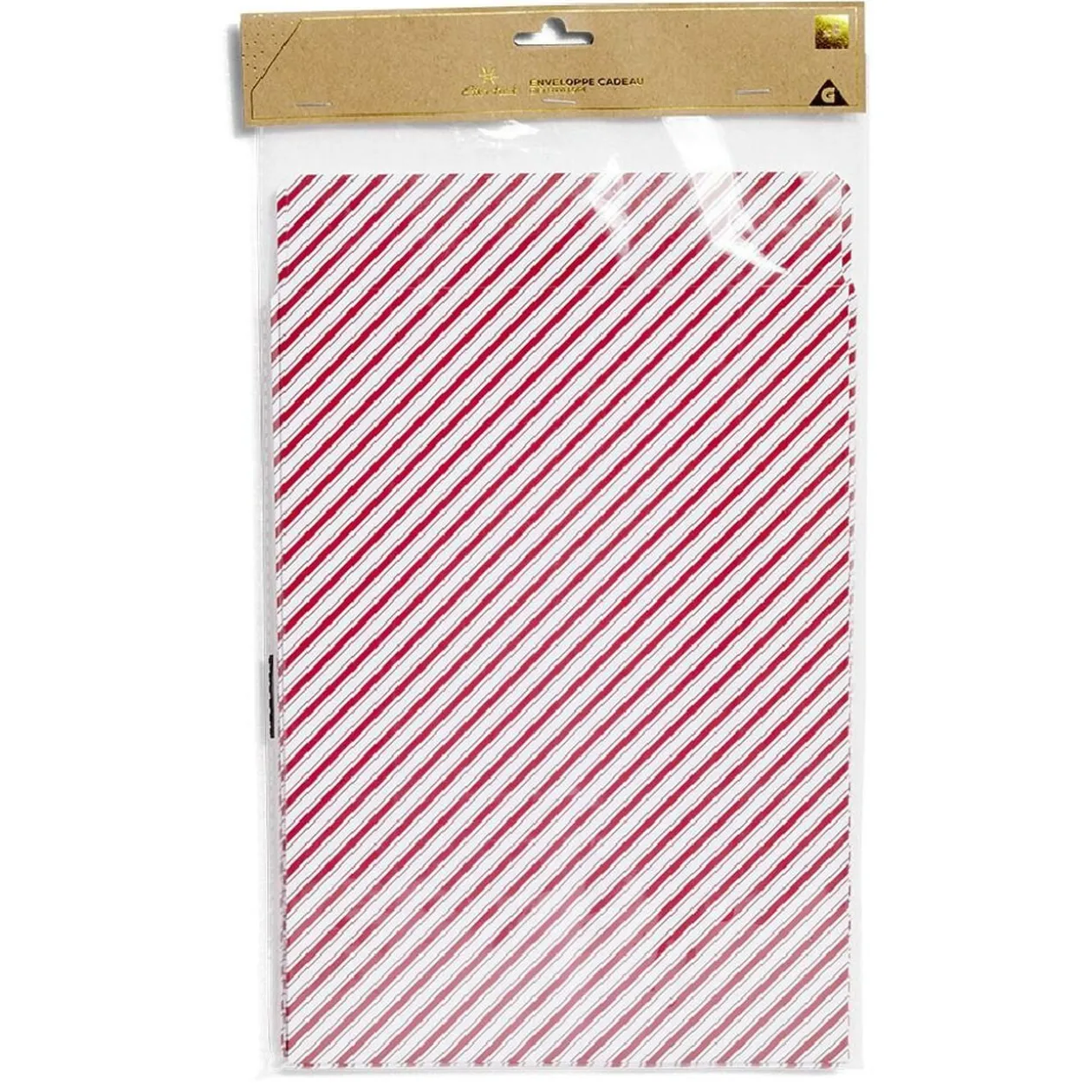 Enveloppe cadeau papier Noël tradition rouge et blanc x6 - 20x8xH28cm