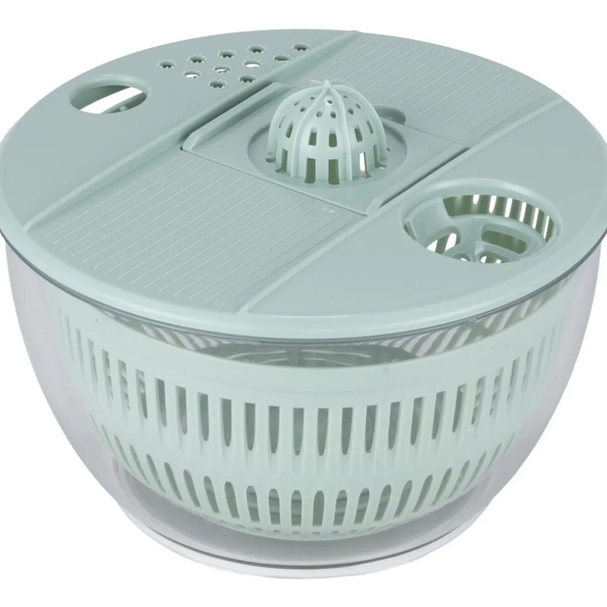 Essoreuse à salade et mandoline 2en1 plastique bleu 7 pièces Ø22,5xH13cm < Gifi Clearance