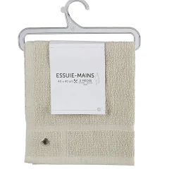 Essuie main carré 40x40 cm uni beige x2 < Gifi Clearance
