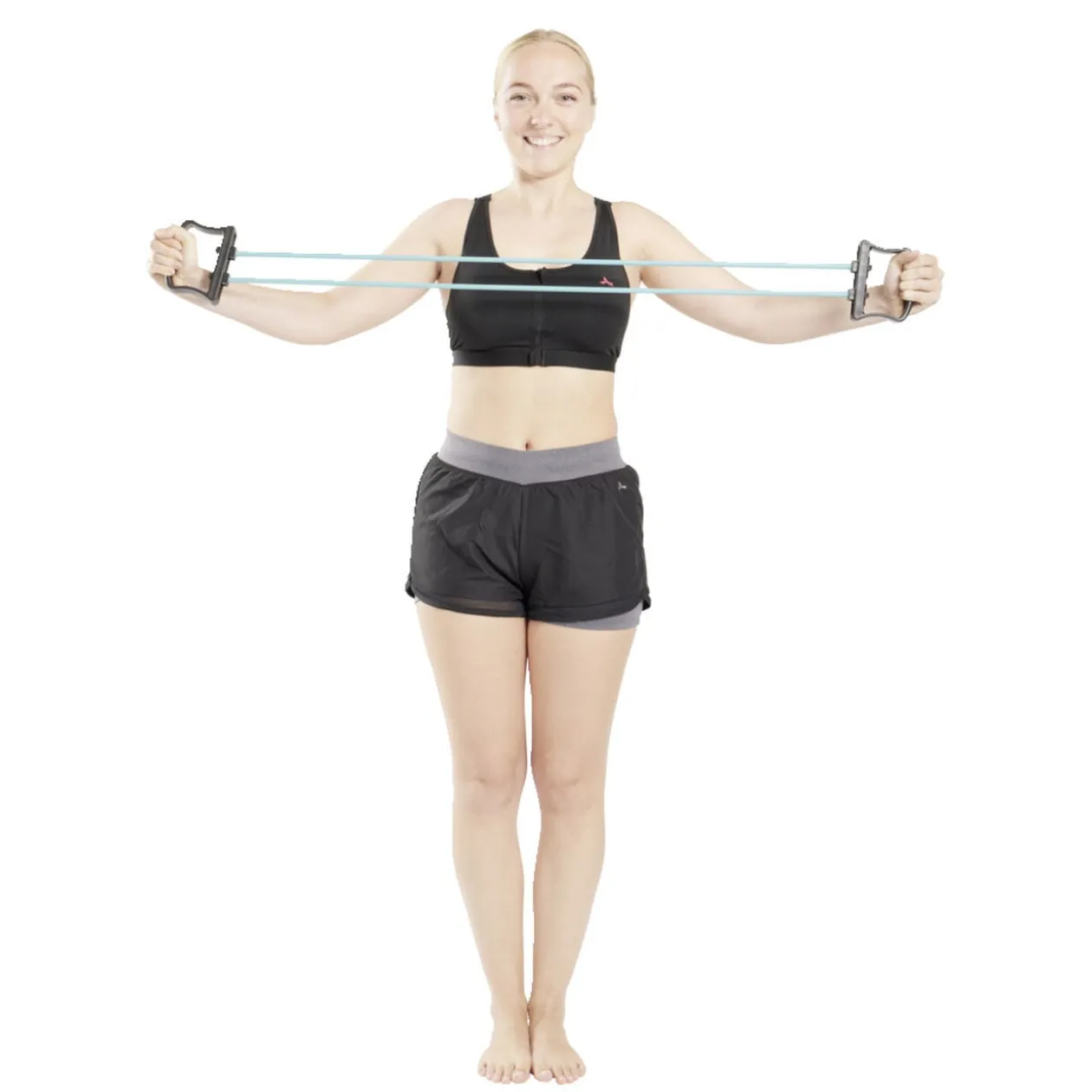 Extenseur fitness avec 3 sangles de musculation L76cm