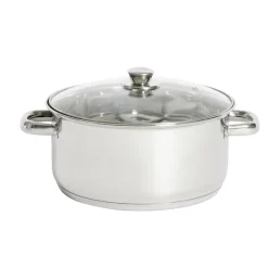 Faitout tous feux dont induction inox et verre Ø25,5cm