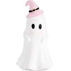 Fantôme Halloween décoratif résine blanc et rose pastel Ø8x15cm (3 modèles)