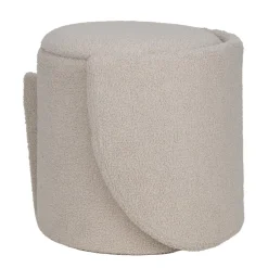 Fauteuil coffre rond amovible Clara tissu bouclette beige 48,5x45xH75cm < Gifi Clearance