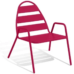 Fauteuil de jardin Fun métal rouge 68x71xH76cm < Gifi Outlet