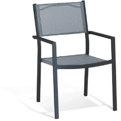 Fauteuil de jardin Oslow aluminium textilène gris 59x55,5xH.86 cm
