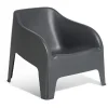 Fauteuil de jardin plastique Gary gris anthracite 80x77xH70cm
