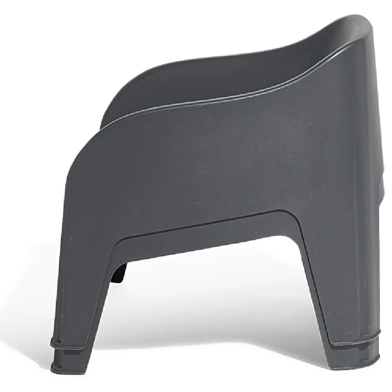 Fauteuil de jardin plastique Gary gris anthracite 80x77xH70cm