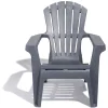 Fauteuil de jardin Relax plastique gris 86x75xH86cm