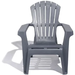 Fauteuil de jardin Relax plastique gris 86x75xH86cm