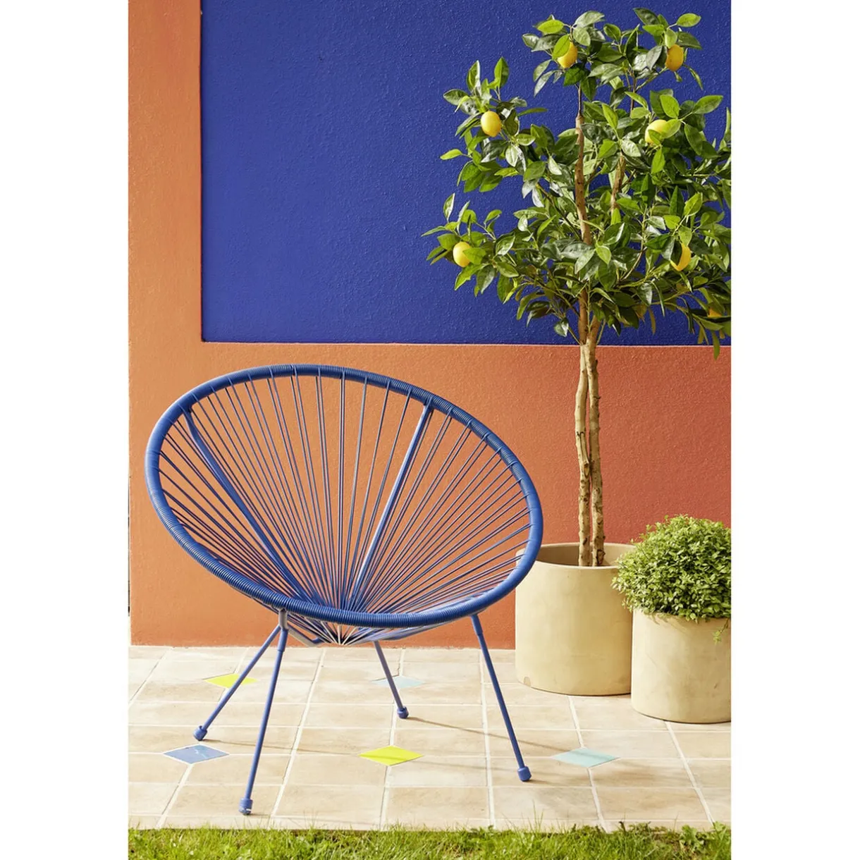Fauteuil de jardin Urban filaire bleu 85xP72xH83cm < Gifi Online