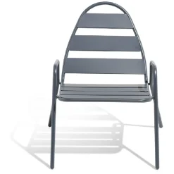 Fauteuil d'extérieur Fun acier gris ardoise 68x71xH76cm