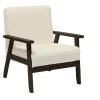 Fauteuil en bois foncé Josephine Curly avec assise blanc cassé L64xP70xH76cm