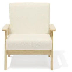 Fauteuil Joséphine curly effet laine bouclée blanc - L64xP70xH76 cm < Gifi Clearance