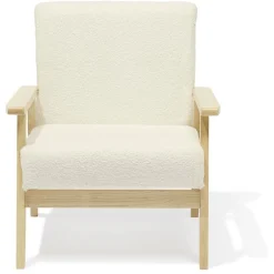 Fauteuil Joséphine curly effet laine bouclée blanc - L64xP70xH76 cm < Gifi Clearance