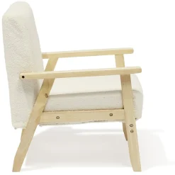 Fauteuil Joséphine curly effet laine bouclée blanc - L64xP70xH76 cm < Gifi Clearance