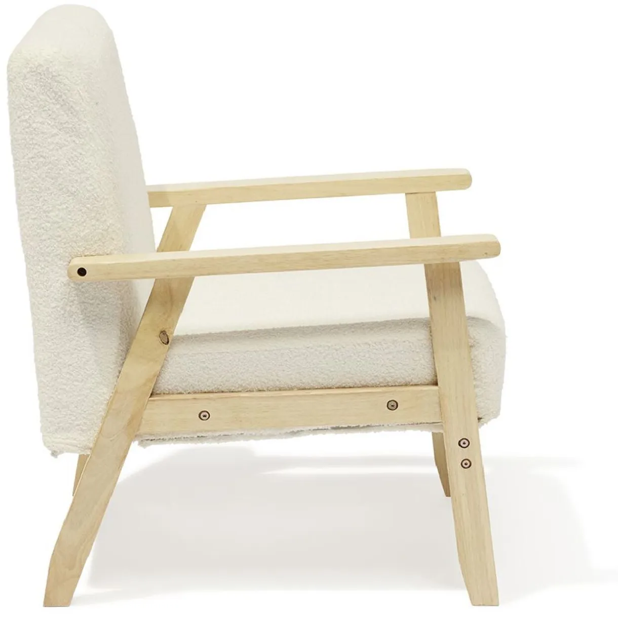 Fauteuil Joséphine curly effet laine bouclée blanc - L64xP70xH76 cm < Gifi Clearance