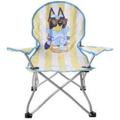 Fauteuil pêcheur enfant pliable Bluey métal et polyester jaune 59x39xH62cm